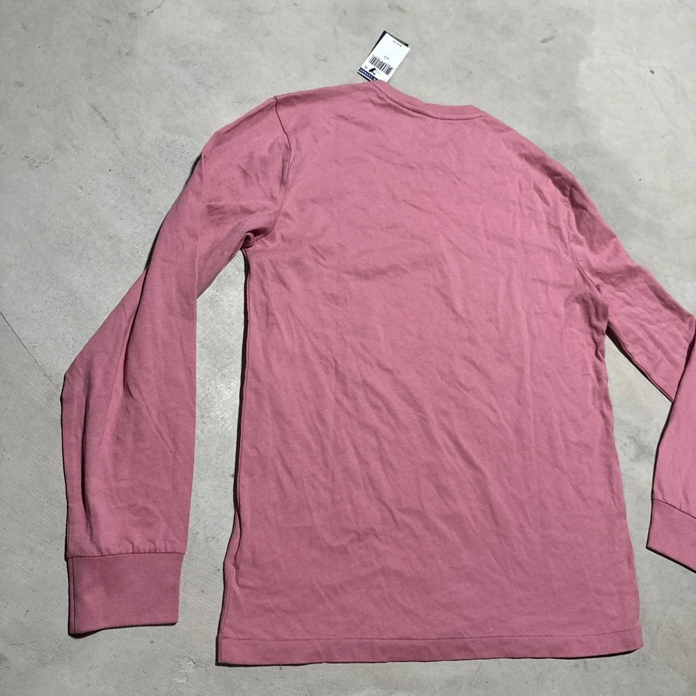 Men's Polo Ralph Lauren Pink Crew Neck Cotton Knit Logo T-Shirt Long Sleeve SZ S